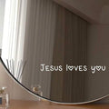 ✨ Faith Mirror Stickers – Jesus Loves You