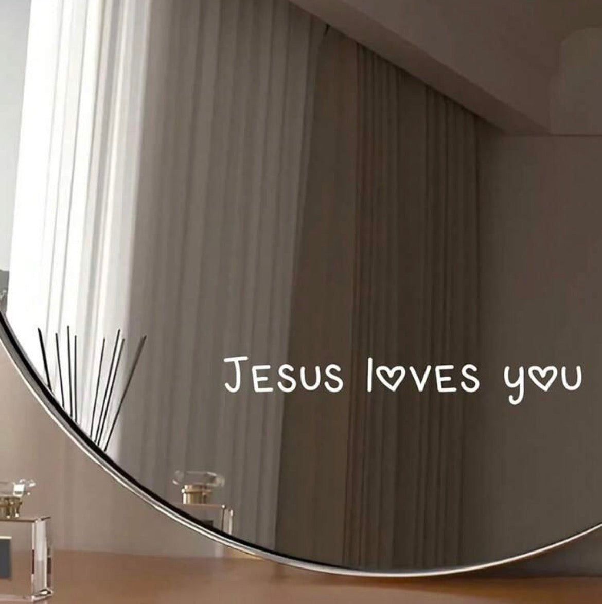 ✨ Faith Mirror Stickers – Jesus Loves You