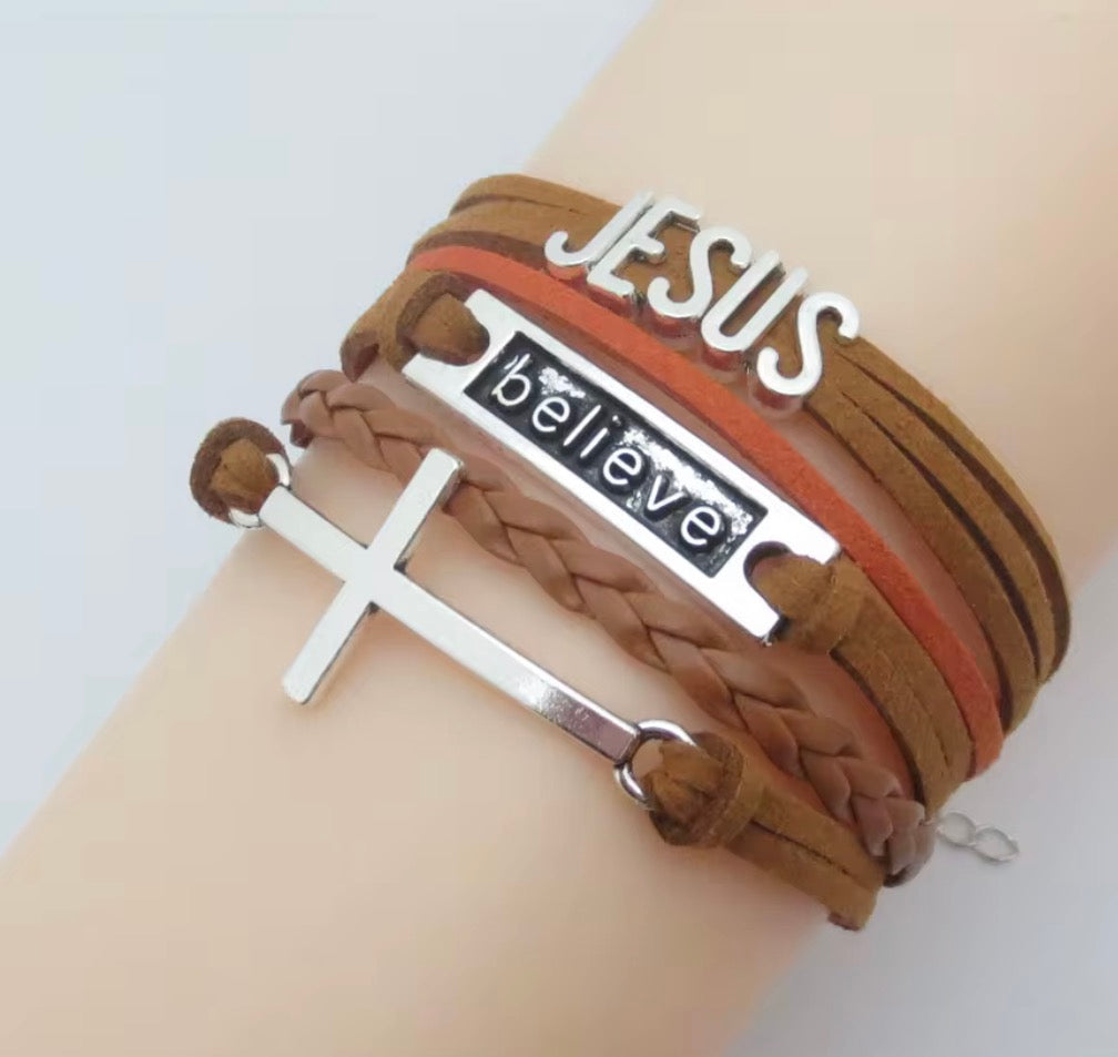 💖 "Jesus Believe" Faith Wrap Bracelet