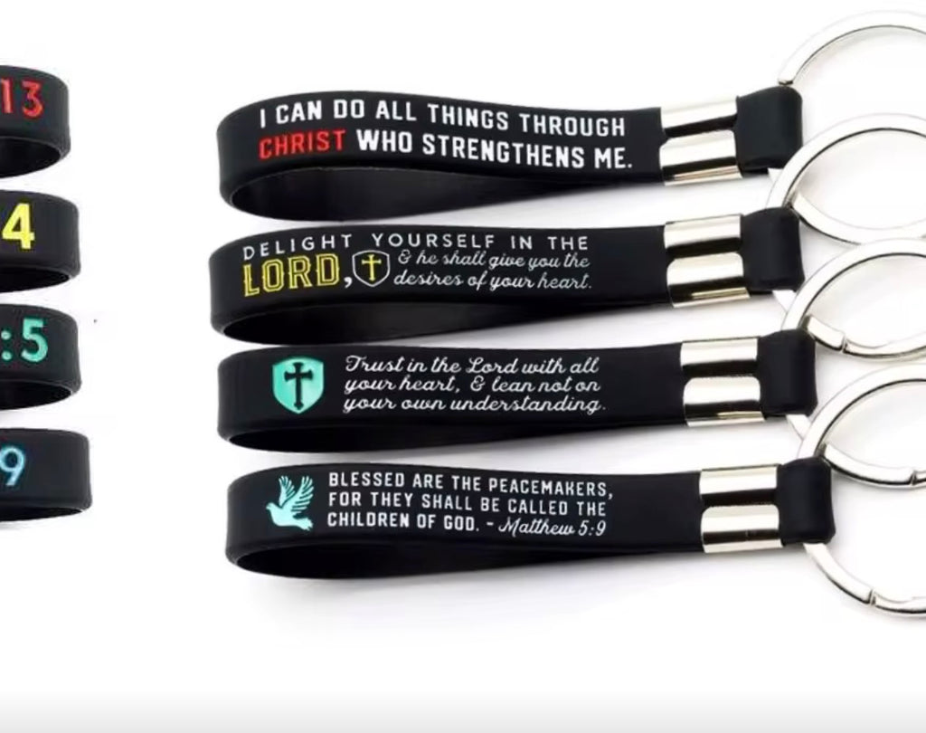 🔑 Scripture Keychain Collection – Carry the Word Wherever You Go