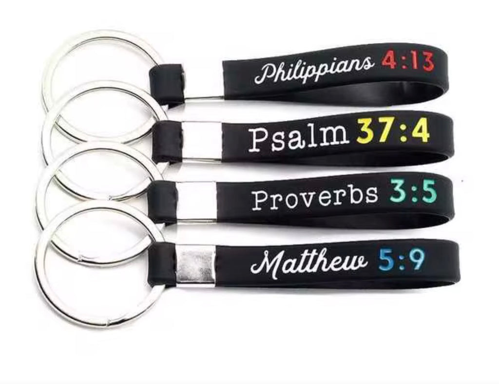 🔑 Scripture Keychain Collection – Carry the Word Wherever You Go