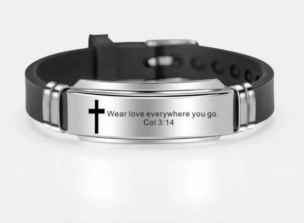 ✝️ Stainless Steel Bible Verse Bracelet – Faith You Can Wear