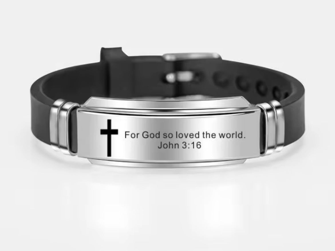 ✝️ Stainless Steel Bible Verse Bracelet – Faith You Can Wear