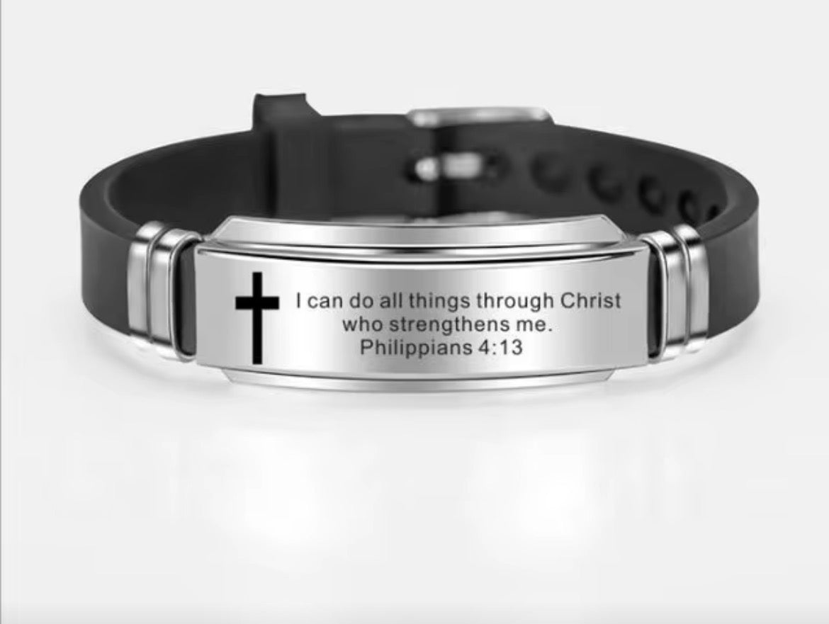 ✝️ Stainless Steel Bible Verse Bracelet – Faith You Can Wear